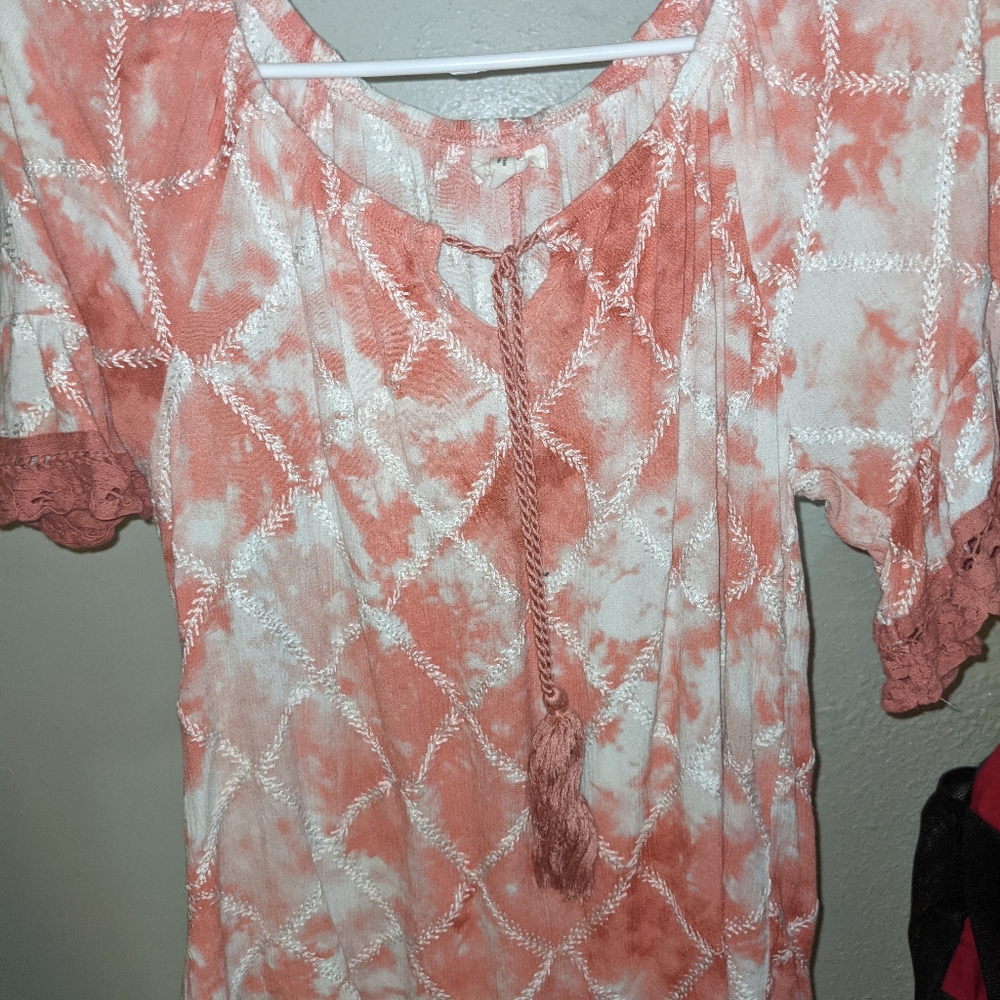 Pink and white blouse from Maurice's